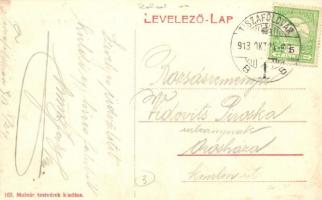 1913 Tiszaföldvár, Lukács Béla utca, Lővy Illés és Deutsch üzlete, Molnár Testvérek vas, fűszer és v...