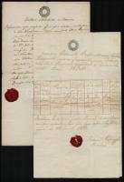 1829-1859 6 db szignettás irat, szép viaszpecsétekkel