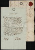 1829-1859 6 db szignettás irat, szép viaszpecsétekkel