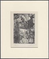 Kondor Béla (1931-1972): Mankók. Rézkarc, papír, utólagos jelzéssel, paszpartuban, 11,5×8 cm
