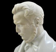 Herendi Tompa Mihály büszt, bisquit és fehér mázas, jelzett (mélynyomás,koronás), csorba nélkül (pis...