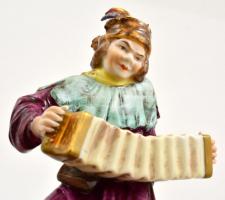 cca 1950 Rudolf Kämmer Volkstedt zenélő figurák ( 3db), kézzel festett, jelzett, csorba lepattanás n...