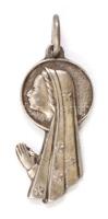 Ezüst(Ag) Mária medál, jelzett, 2,5×1 cm, nettó: 2,5 g