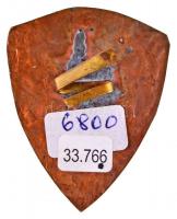 ~1930. "Karcagi Nagykun Református Gimnázium" zománcozott jelvény (35x49mm) T:2 zománc kop...