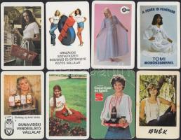 1980 17 db hölgyeket ábrázoló reklámos kártyanaptár