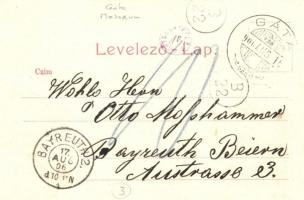 1906 Lajtakáta, Gáta, Gattendorf; Báró Laminet kastély, Fő utca. G. Duschinsky kiadása / Schloss, Ha...