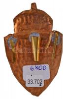 ~1930-1940. "Bpesti M. Kir. Áll. Szt. László Reálgimnázium" zománcozott fém jelvény (39x62...