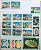 1962 Gyufacímke gyűjtemény a Labdarúgó világbajnokságról. Szépen rendezett kiállítási anyag