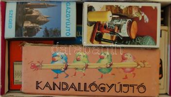 15 db nagyméretű gyufás díszdoboz gyufával, kandallógyújtóval