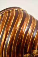 cca 1890 Zsolnay váza, kézzel festett porcelánfajansz, jelzett (TJM), formaszám:3088, apró kopás nyo...