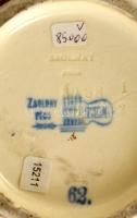 cca 1890 Zsolnay váza, kézzel festett porcelánfajansz, jelzett (TJM), formaszám:3088, apró kopás nyo...