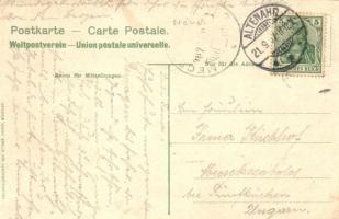 Altenahr, Bahnhof / railway station. Lady with a glass of wine montage. Heliocolorkarte von Ottmar Z...