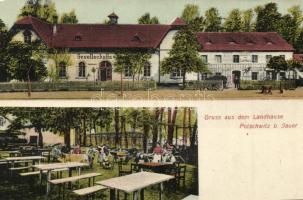Paszowice (Jawor), Poischwitz bei Jauer; Oskar Sieben.s Restauration zum Landhaus, Gesellschaftshaus / culture house and restaurant, garden (EK)