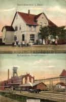 1910 Sehnde, Geschäftshaus L. Bach, Kalischacht Friedrichshall / shop and potash salt mine, industrial railway with locomotive