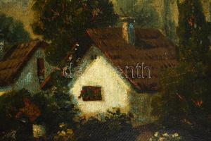 Tornyai jelzéssel: Öntöző asszony. Olaj, vászon, jelzett, keretben, 50×70 cm