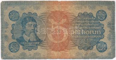 Csehszlovákia 1921. 5K T:III-,IV Czechoslovakia 1921. 5 Korun C:VG,G  Krause 15