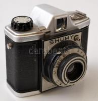 cca 1955 Chuo Supply Company Shumy japán 6x6-os fényképezőgép, eredeti bőr tokjában, működőképes, sz...