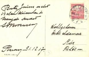 1918 Glückliches Neujahr! / New Year art postcard with ice skating lady. B.K.W.I. 271-4. s: Mela Koe...