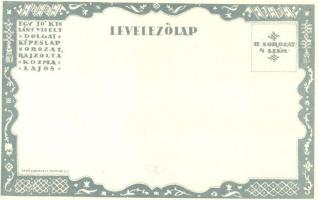 A Könyvmoly. Egy jó kislány viselt dolgai II. sorozat 4. szám / Bookworm. Hungarian art postcard s: ...