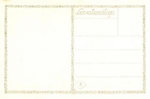 Húsvéti üdvözlet. Kézzel festett művészlap. Rigler József Ede kiadása (R.J.E.)  / Hand-painted Easte...