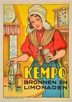 1935 Ernest Roose (1887-1965): Kempo ásványvíz és limonádé, belga reklámplakát, lithográfia, 85x60 cm / Kempo Belgian mineral water and lemonade advertisement poster, lithography, 85x60 cm