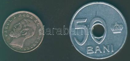 Románia 1900. 1B T:3 + 1921. 25B T:3