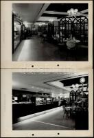 cca 1960-1980 a Forum Hotel bécsi kávéháza; a régi Hungária Kávéház, 4 db fotónagítás, kartonra ragasztva, feliratozva, 21×30 cm