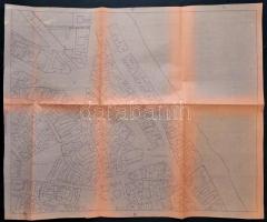 cca 1950 Tabán 1900 kr. állapotának, nagyméretű, 6 szelvényből álló részletes térképe, kutatási célo...