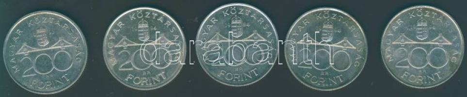 1993-94. 200Ft Ag "MNB" (1x), "Deák" (4x) T:BU,2