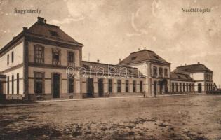 Nagykároly, Carei;  vasútállomás / Bahnhof / railway station (EK)