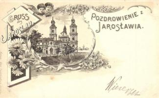 Jaroslaw, Jaruslau; Panny Marya / church. Herman Aker Papierhandlungs Art Nouveau, floral, litho