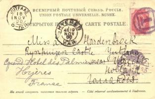 1900 Saint Petersburg, Palace Bridge and Admiralty Embankment. Emb. litho (EK)