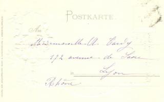 1902 Bregenz, Hafen mit Postgebäude / port and post office. Coat of arms. Art Nouveau, Emb. litho. T...