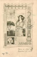 1899 Arachne. F.A. Ackermann Künstlerpostkarte No. 218. Art Nouveau s: Koloman Moser