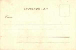 Magyar címeres szecessziós művészlap. Blau József 3. sz. / Hungarian coat of arms. Art Nouveau litho...