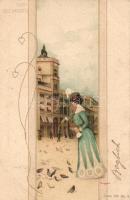 1902 Torre dell Orologio. Hungarian Art Nouveau postcard. Serie 785. Nr. 3. litho s: Basch Árpád