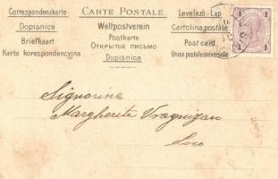 1902 Gondola in Venice. Hungarian Art Nouveau postcard. Serie 785. Nr. 4. litho  s: Basch Árpád (EK)