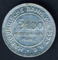 Német Birodalom / Weimari Köztársaság / Hamburg 1923J 5/100 Verrechnungsmarke T:2-/3+