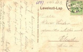 1913 Dombrád, M. kir. posta és falubeliek. Hetényi Lajos fényképész felvétele   (EK)