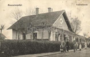 1913 Monostorpályi, vasútállomás. Nagyon ritka! / Bahnhof / railway station. Very rare! (EK)