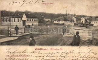 1902 Zilah, Zalau; Polgári tér. Seres Samu kiadása / square (fl)