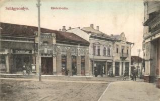 Szilágysomlyó, Simleu Silvaniei; Rákóczi utca, Medve szálloda, Markovits és Társa óra és ékszerész üzlete. Csernecz József kiadása / street view with hotel and shops (EK)