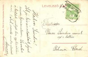 1913 Szatmárnémeti, Szatmár, Satu Mare; Pannónia szálloda és kávéház, belső. Cseplák Bálint kiadása ...