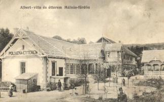 1912 Málnásfürdő, Malnas Bai; Albert Villa, Polixena étterem. Gyulai Ferenc kiadása / villa and restaurant  (EK)