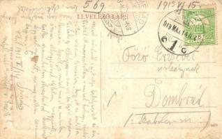 1913 Zsibó, Jibou; Fő tér, templom, takarékpénztár, Fehér György üzlete. W.L. Bp. 7096. / main squar...