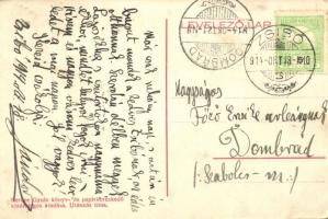 1914 Zsibó, Jibou; Báró Wesselényi kastély, Kék szalon, belső. Bercze Gyula kiadása / castle interio...