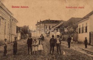 1910 Zsibó, Jibou; Kossuth utca, járásbíróság, községháza. Zsibói nyomdavállalat kiadása 452. / street view, district court, town hall (kis szakadás / small tear)