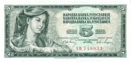 Jugoszlávia 1968.5.1. 5D, 10D, 50D kis szériszámmal T:I