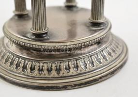 cca 1900 ezüst (Ag,) aufsatz, jelzett, mesterjeggyel, üveg betét nélkül, nettó:395 g, m: 18,5 cm, d:...