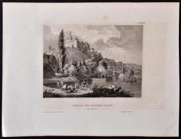 cca 1850 Újlak kastélya, és kolostora, Schloss und Kloster Illock, acélmetszet, Hildburghausen, Kuns...